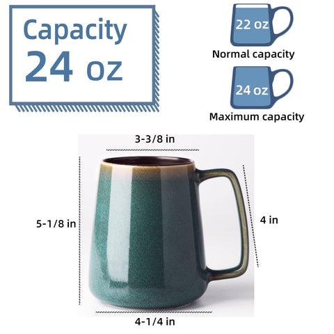 Masoline 24 oz mug handle close-up highlights an easy, comfortable grip.