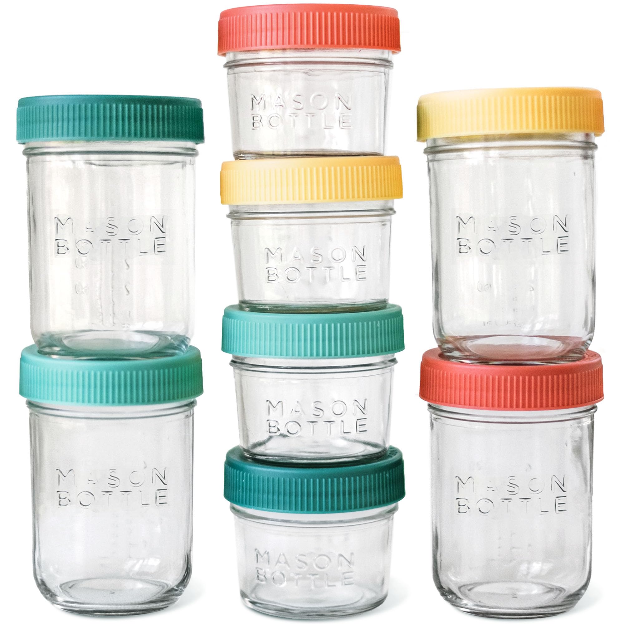 Mason Bottle 4oz breast milk storage jar with airtight glass design for safe, fresh storage.