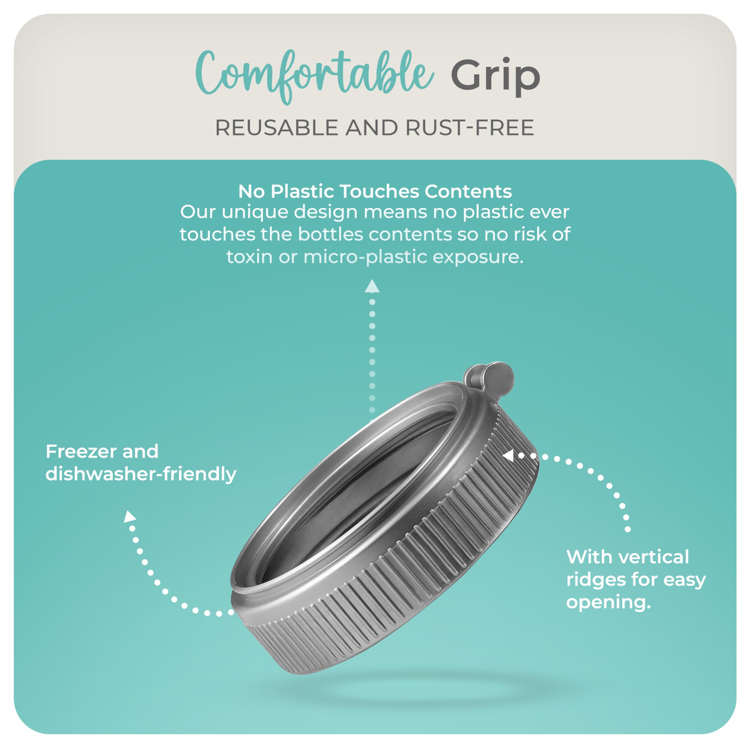 BPA-free material keeps baby bottle use safe and toxin-free storage.