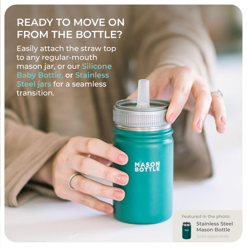 Mason Bottle durable silicone toppers for long-lasting reuse.