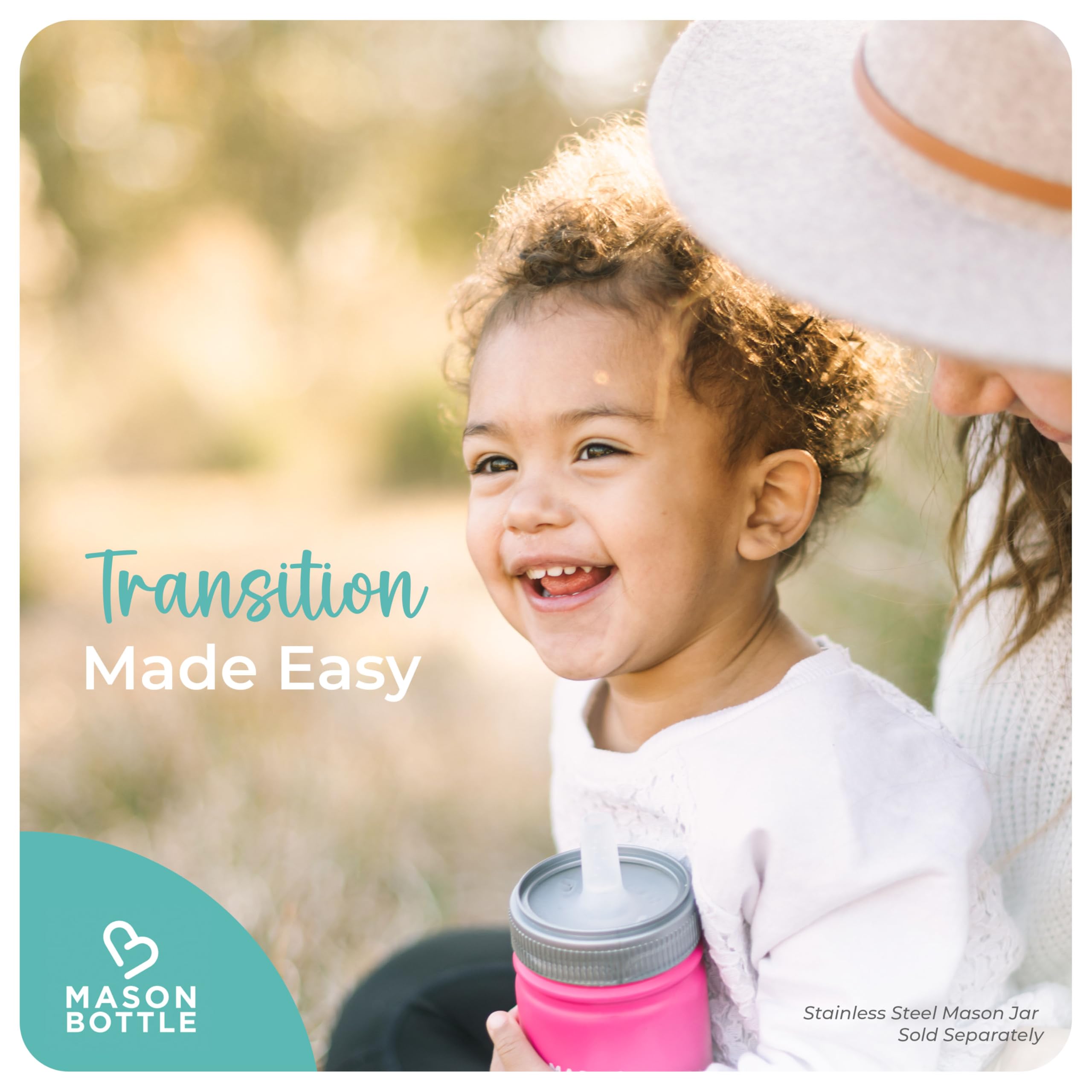 Mason Bottle toppers ease transition from bottle to sippy cup.