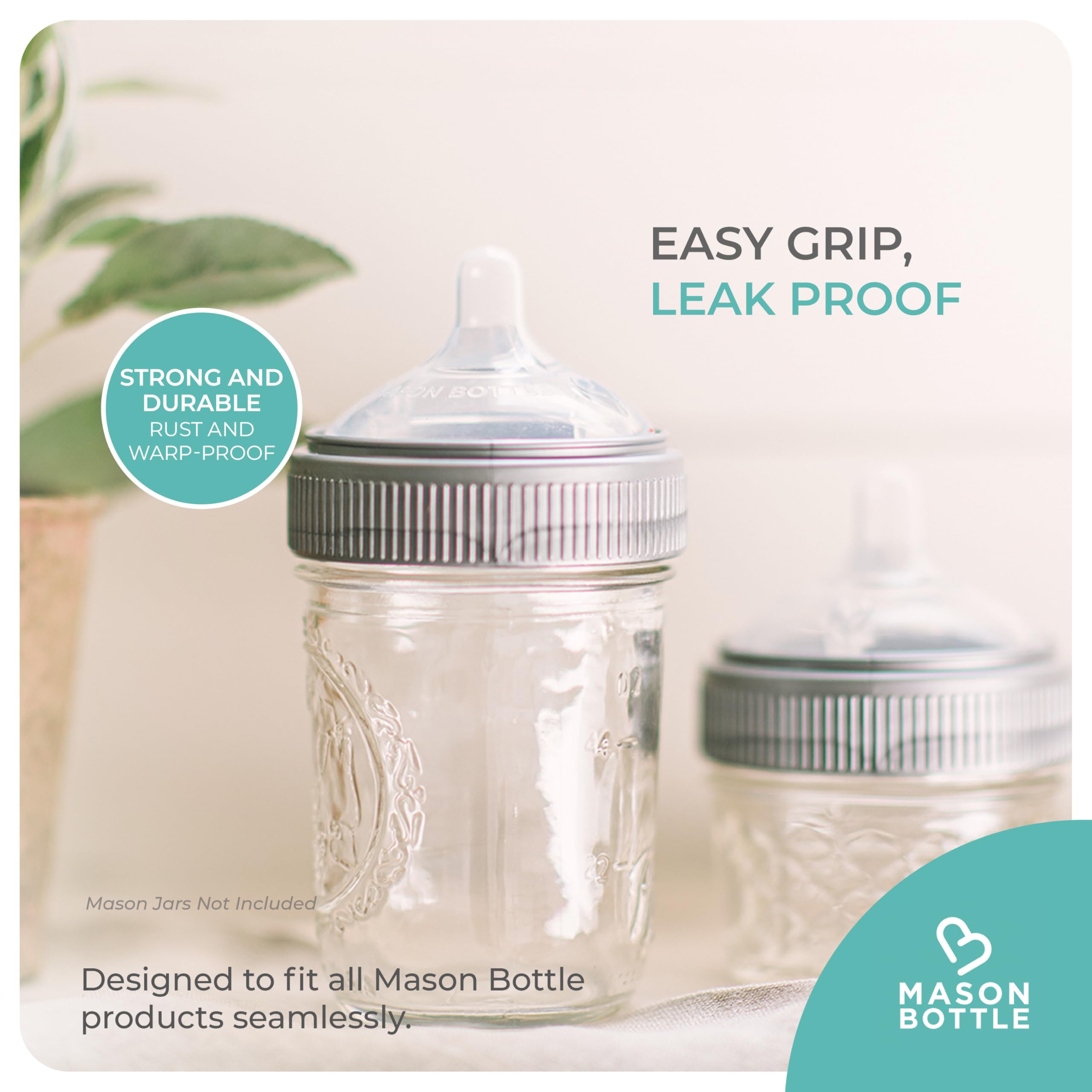 Universal compatibility fits all Mason Bottle products for convenience.