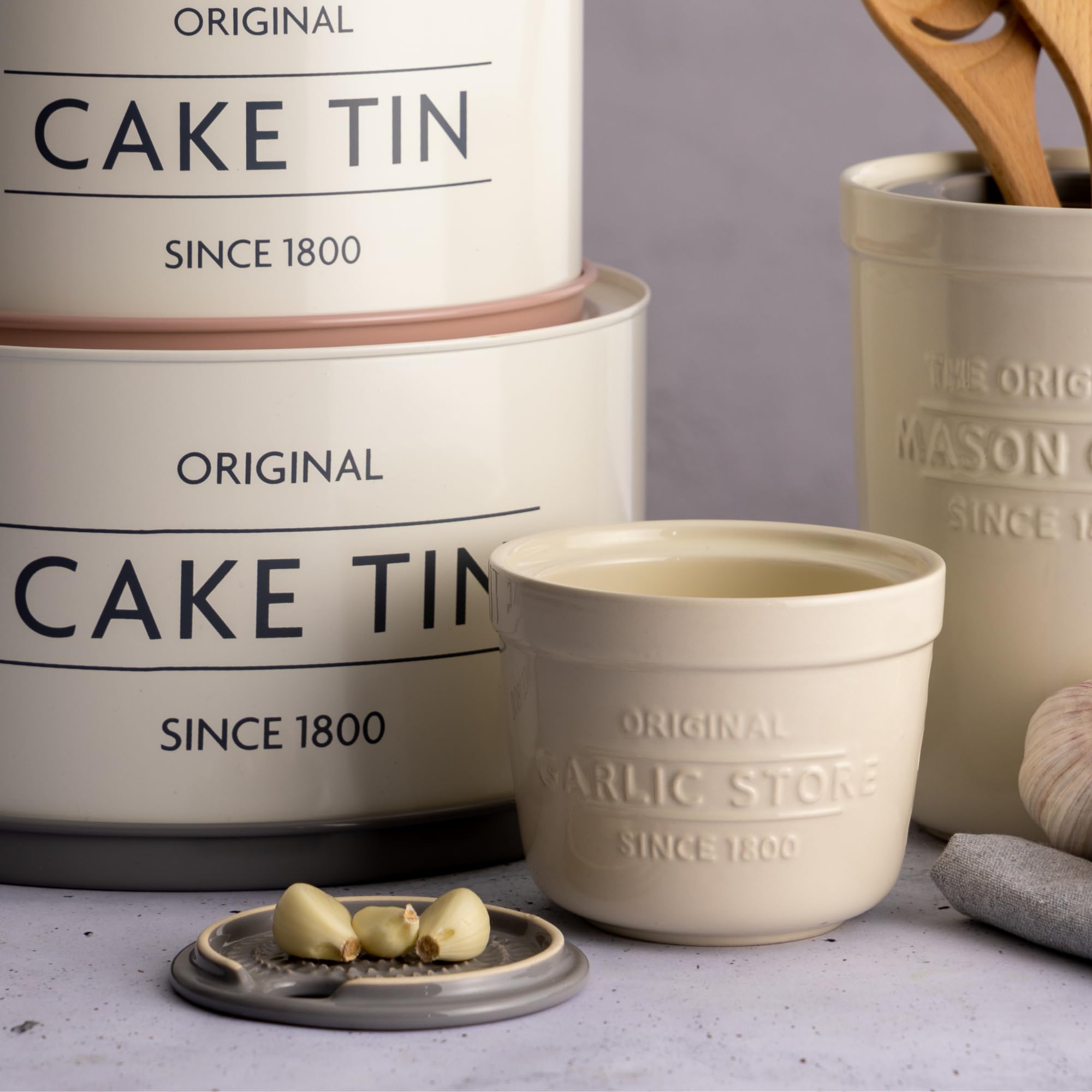 Mason Cash versatile kitchen stoneware design combines storage and prep.