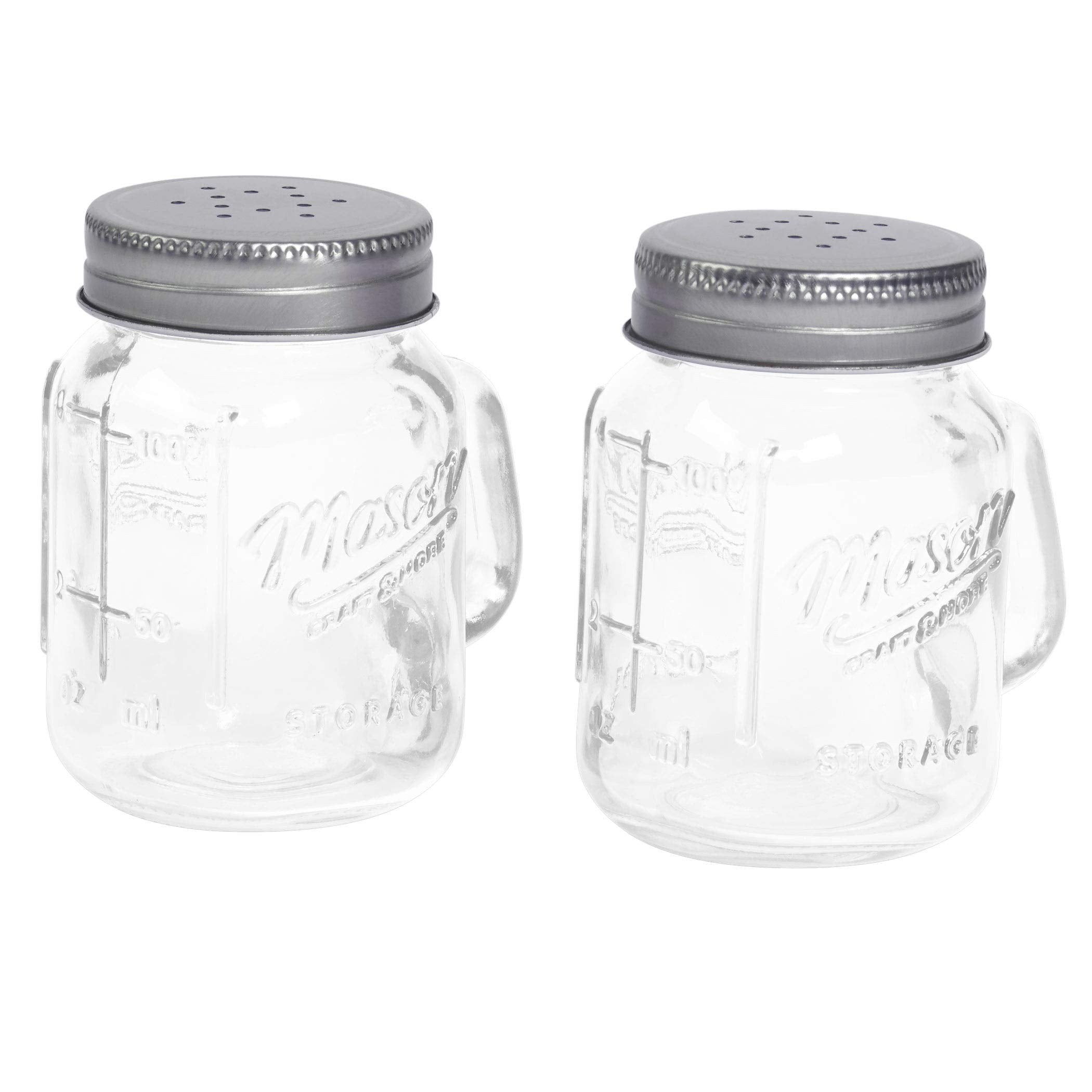 Mason Craft & More Mason Jar Salt and Pepper Shaker with clear mouth for easy refills.