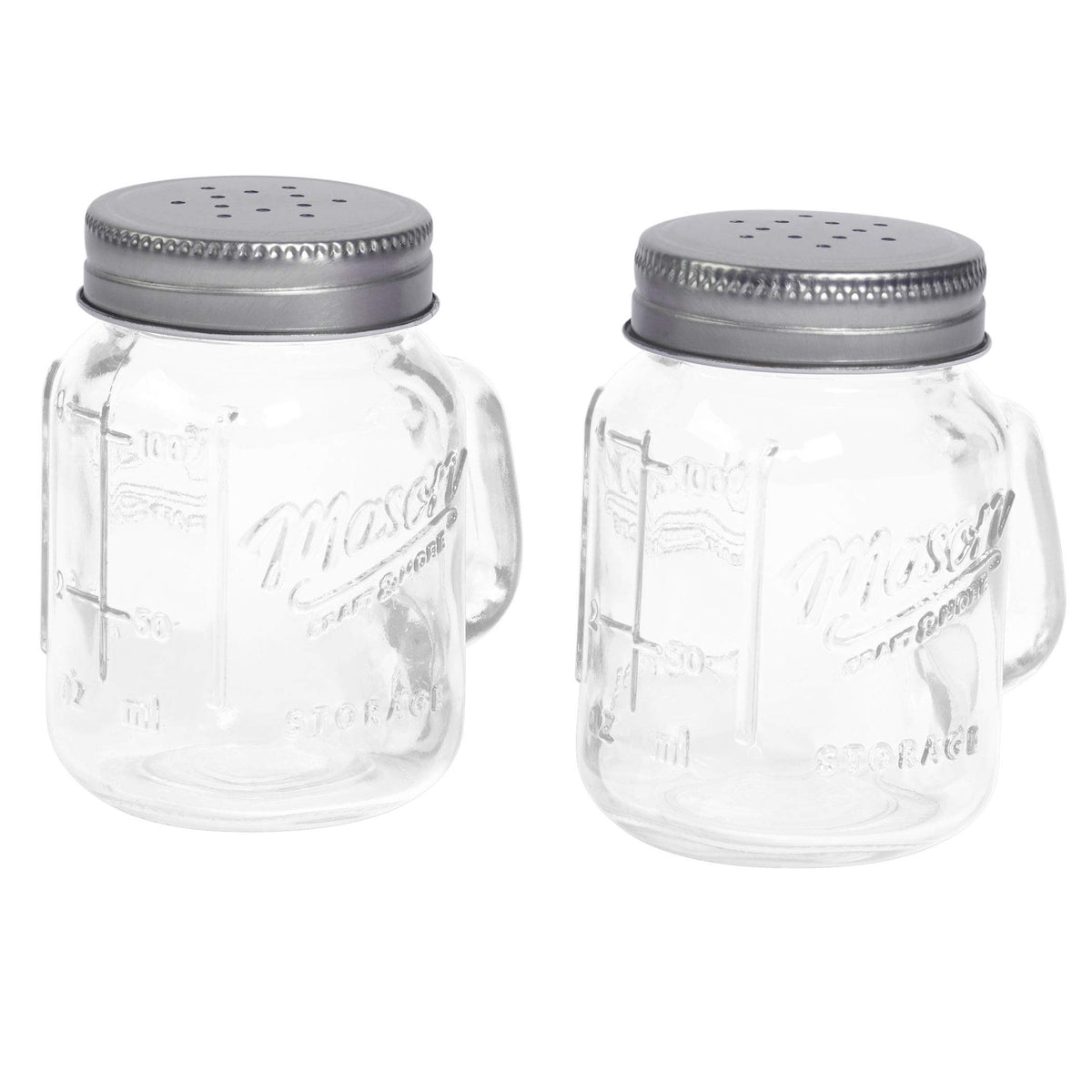 Mason Craft & More Mason Jar Salt and Pepper Shaker with clear mouth for easy refills.