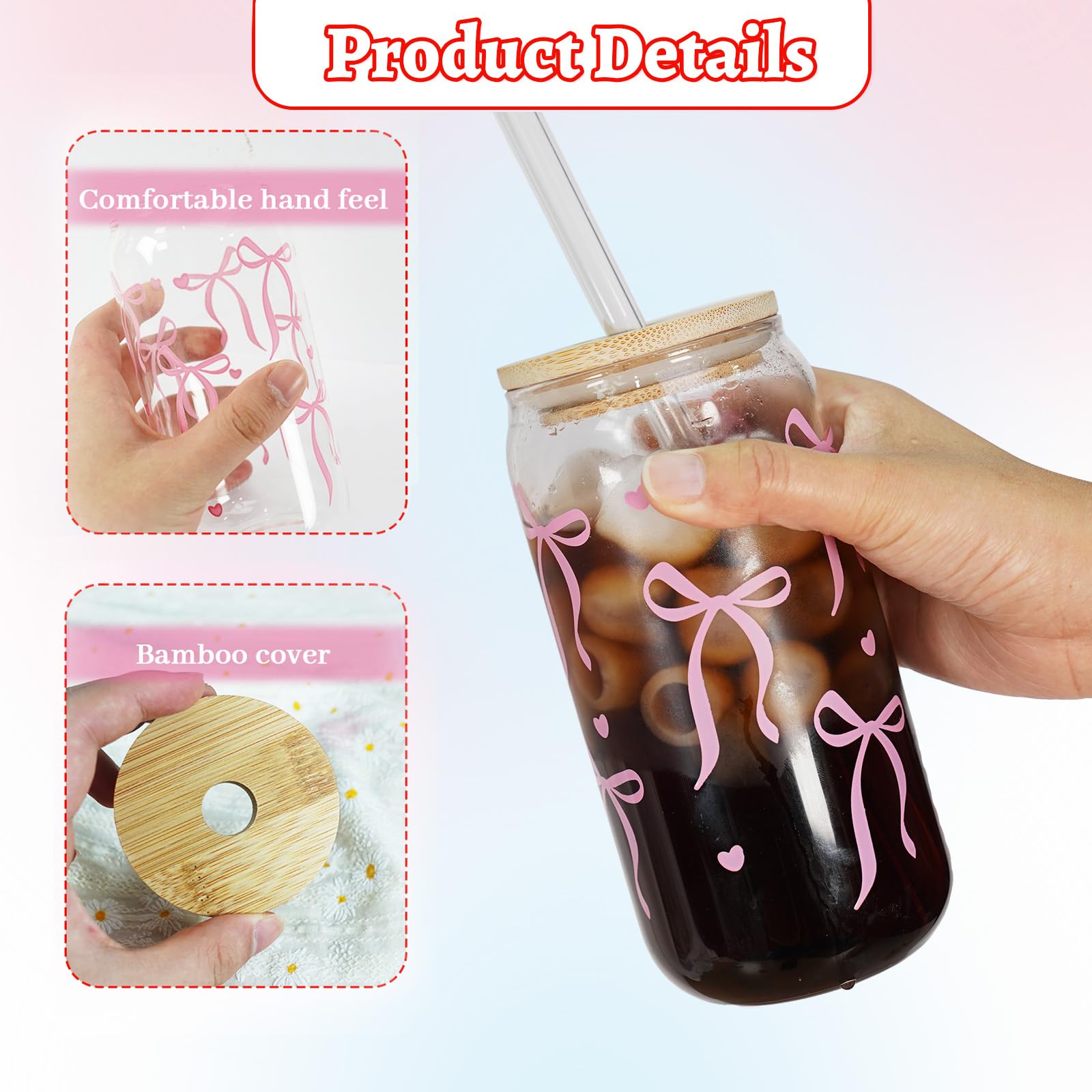 Mason Life Coquette bamboo lid provides secure seal for on the go beverages