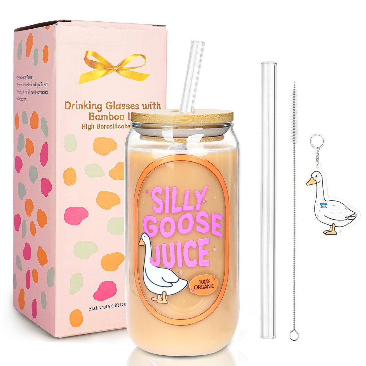 Mason Life Coquette pink glass cup with lid and straw, perfect for iced coffee.