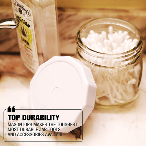 Masontops dishwasher and freezer safe lid for versatile storage.