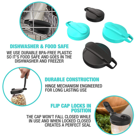 Masontops Multi Top airtight seal helps keep flavors fresh