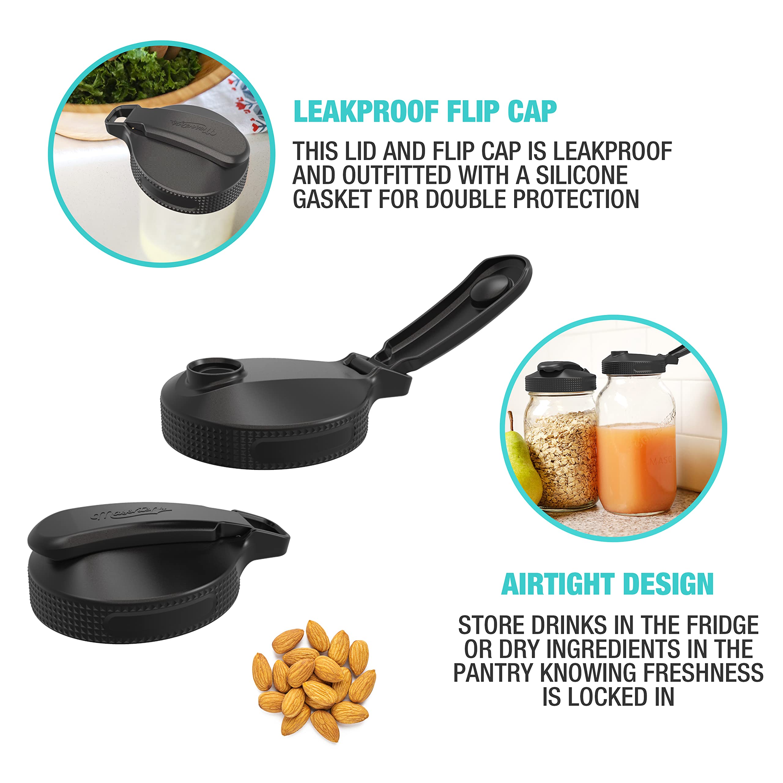 Masontops Multi Top leakproof mason jar lid with airtight seal