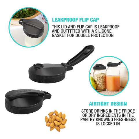 Masontops Multi Top leakproof mason jar lid with airtight seal