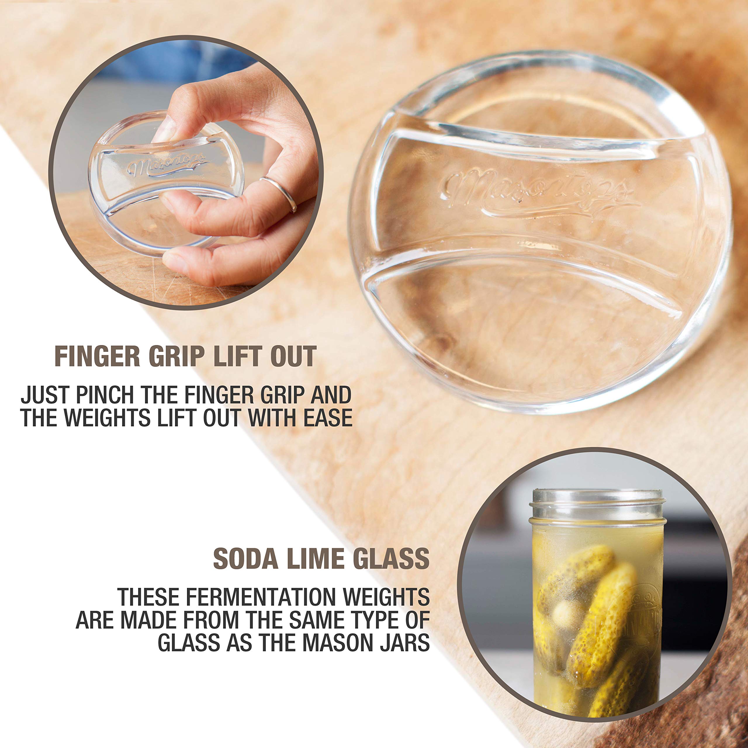 Masontops Pickle Pebble is dishwasher-safe for simple cleanup.