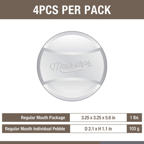 Masontops Pickle Pebble helps maintain even brine contact.