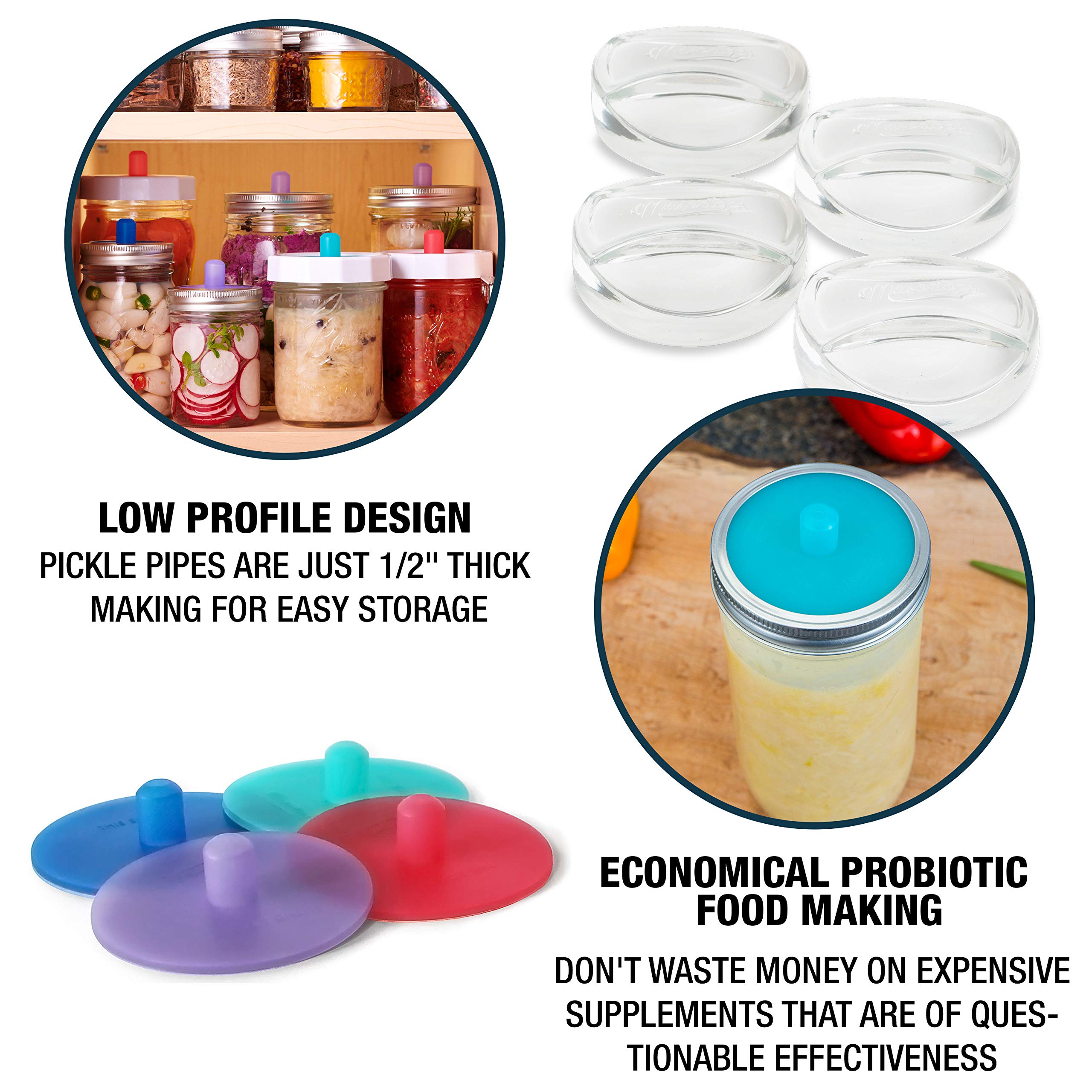 Masontops Pickle Pipes dishwasher-safe silicone lid ready for cleaning