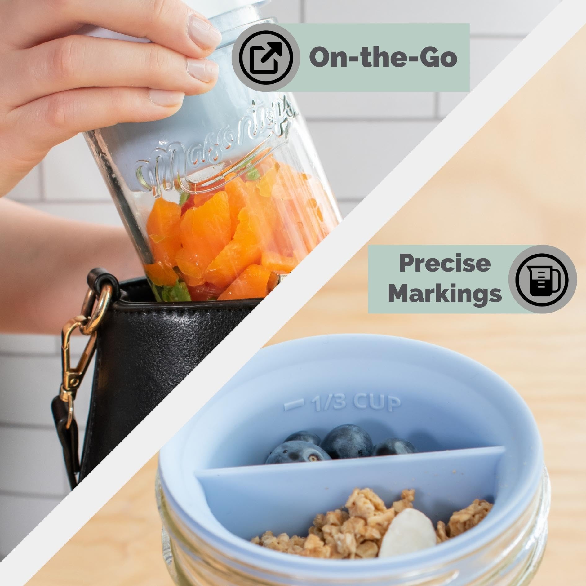 Masontops Snack Stack dishwasher-safe design makes cleanup easy after prep.