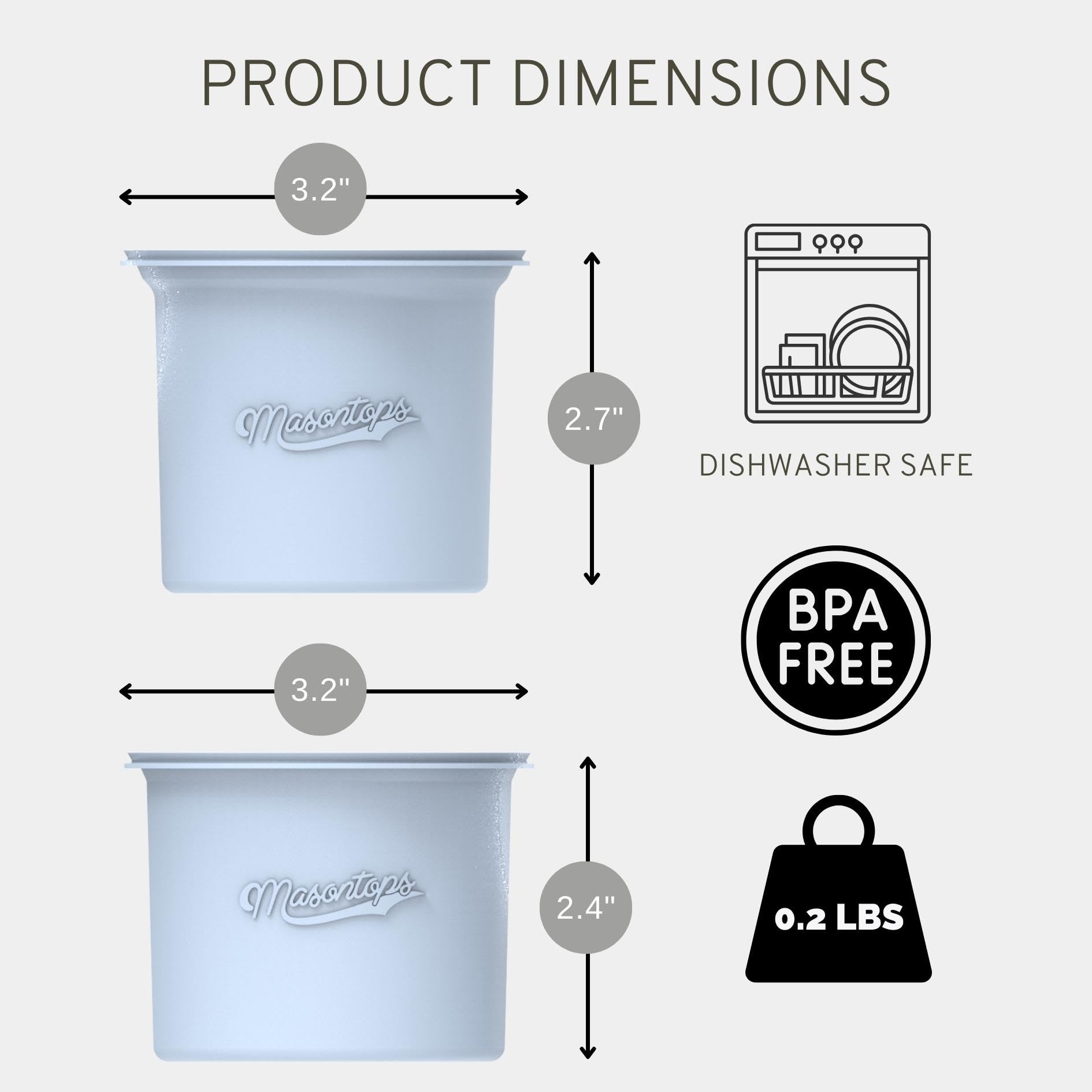 Masontops Snack Stack built-in measurements help with exact portions.