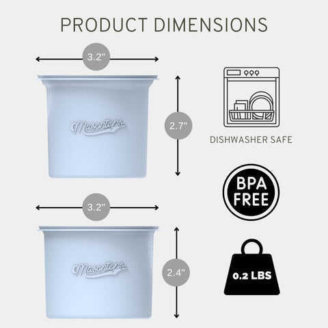 Masontops Snack Stack built-in measurements help with exact portions.