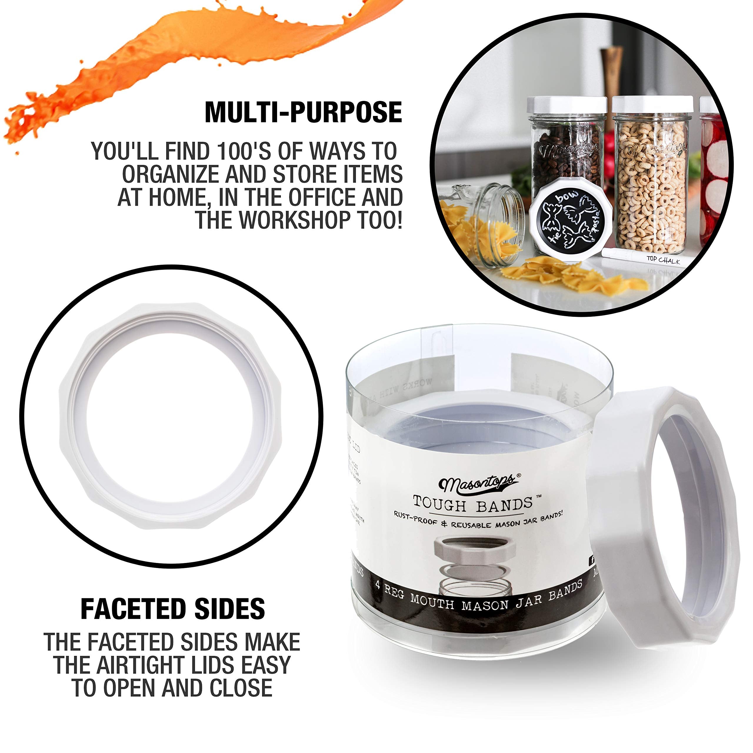 Masontops Tough Band is dishwasher and freezer safe for reuse.