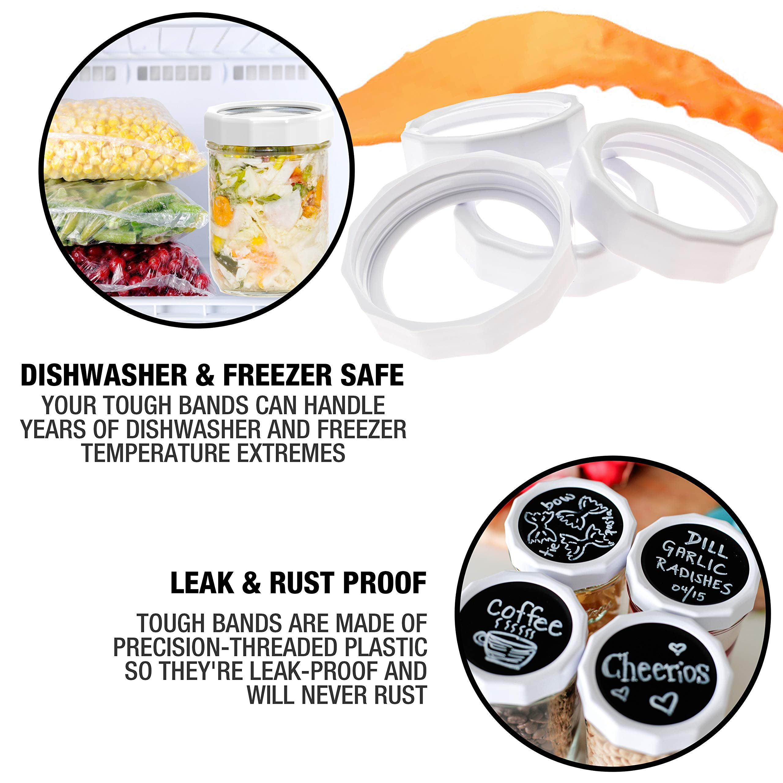 Masontops Tough Band with faceted sides for easy grip and opening.