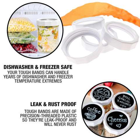 Masontops Tough Band with faceted sides for easy grip and opening.