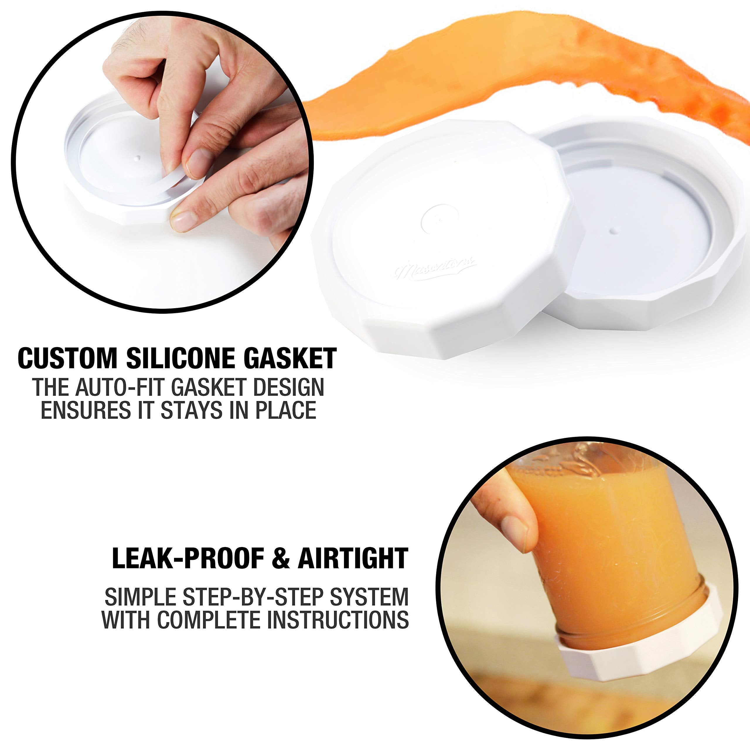 Masontops Tough Tops lid on jar in dishwasher-safe design