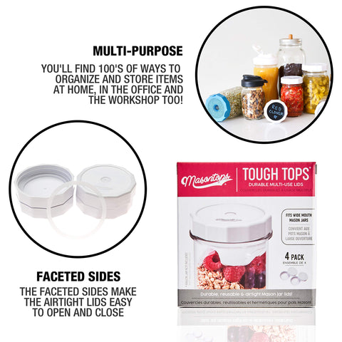 Masontops Tough Tops lid with faceted sides for easy grip