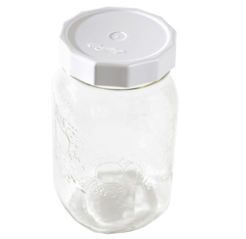 Masontops Tough Tops sealed lid preventing spills