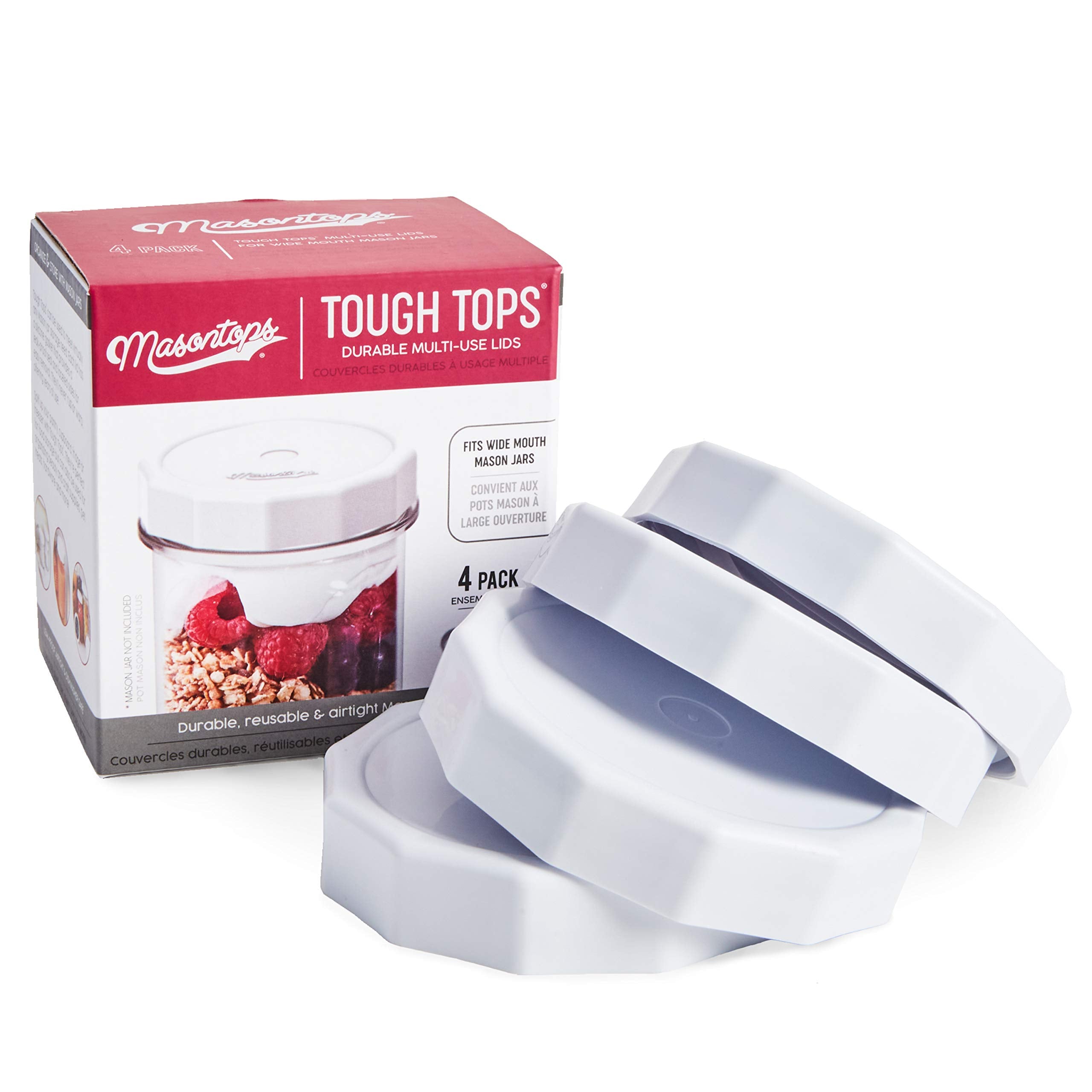 Masontops Tough Tops wide-mouth lid close-up showing leakproof gasket