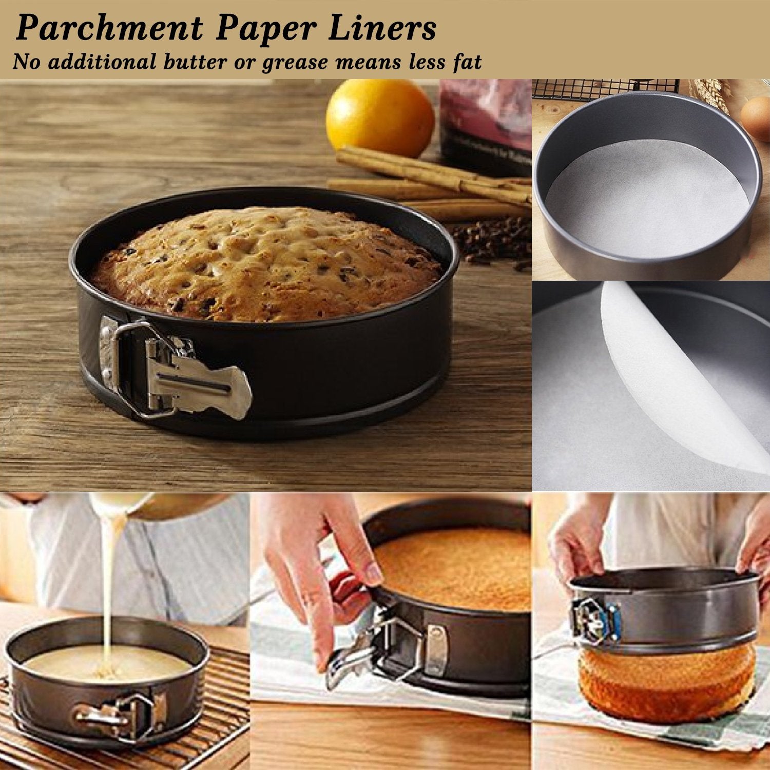 MASSUGAR parchment liners pack keeps baking clean and easy release