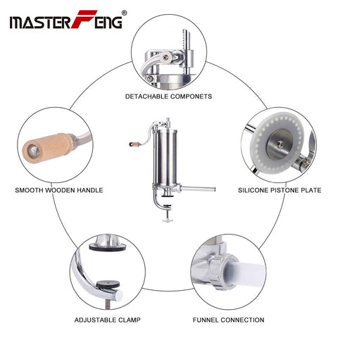 MASTER FENG sausage stuffer fill process cleanly with vertical design