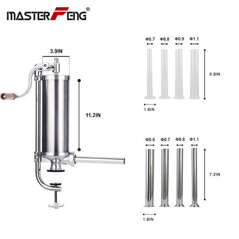 MASTER FENG sausage stuffer vertical handle grip for comfortable operation