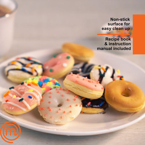 MasterChef 3-in-1 mini breakfast maker donuts plate for fun treats at home.