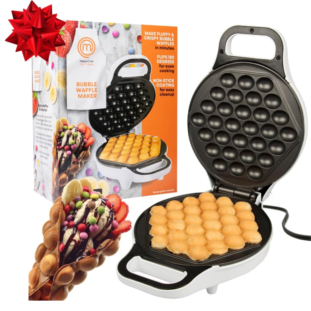 MasterChef Bubble Waffle Maker wipeable surface for quick cleanup after cooking