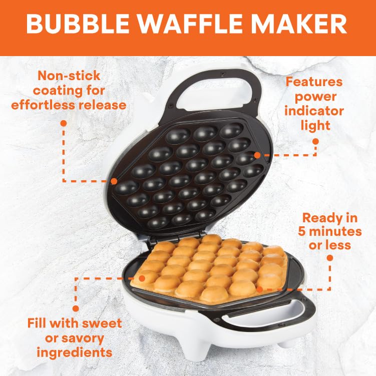MasterChef Bubble Waffle Maker closed lid highlights secure easy lock for safe use