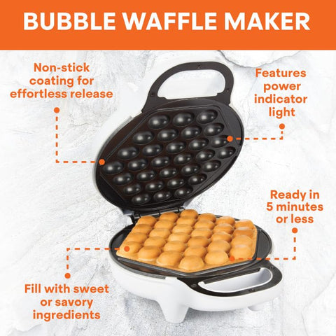 MasterChef Bubble Waffle Maker closed lid highlights secure easy lock for safe use