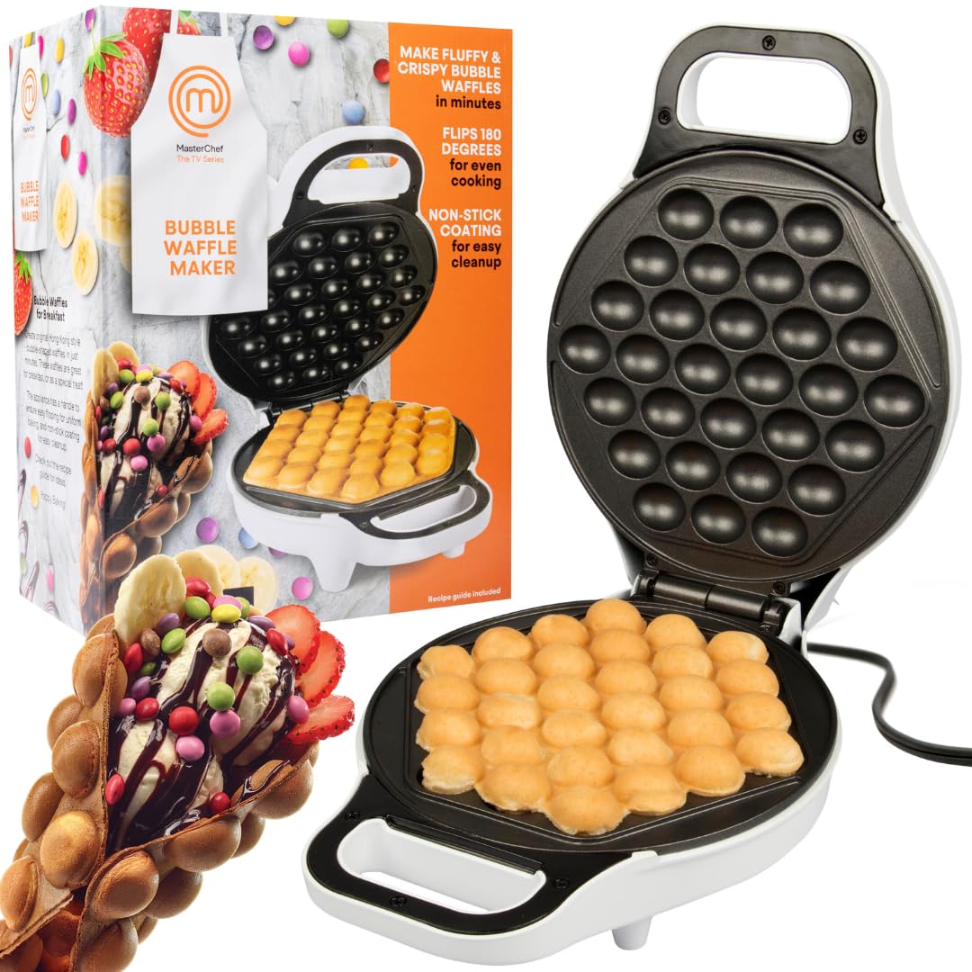 MasterChef Bubble Waffle Maker front view shows compact design for fast breakfasts