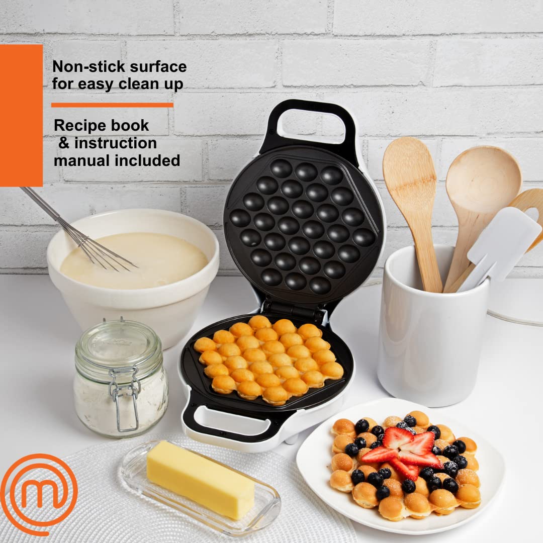 MasterChef Bubble Waffle Maker nonstick plates ensure effortless release and quick cleanup