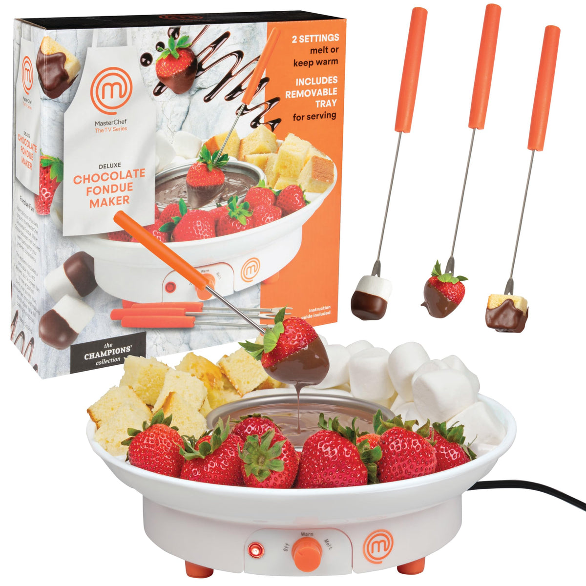 MasterChef chocolate fondue pot top view for rich dipping moments