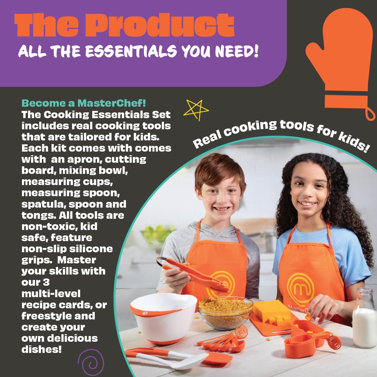 MasterChef Junior cutting board designed for precise prep by young chefs.
