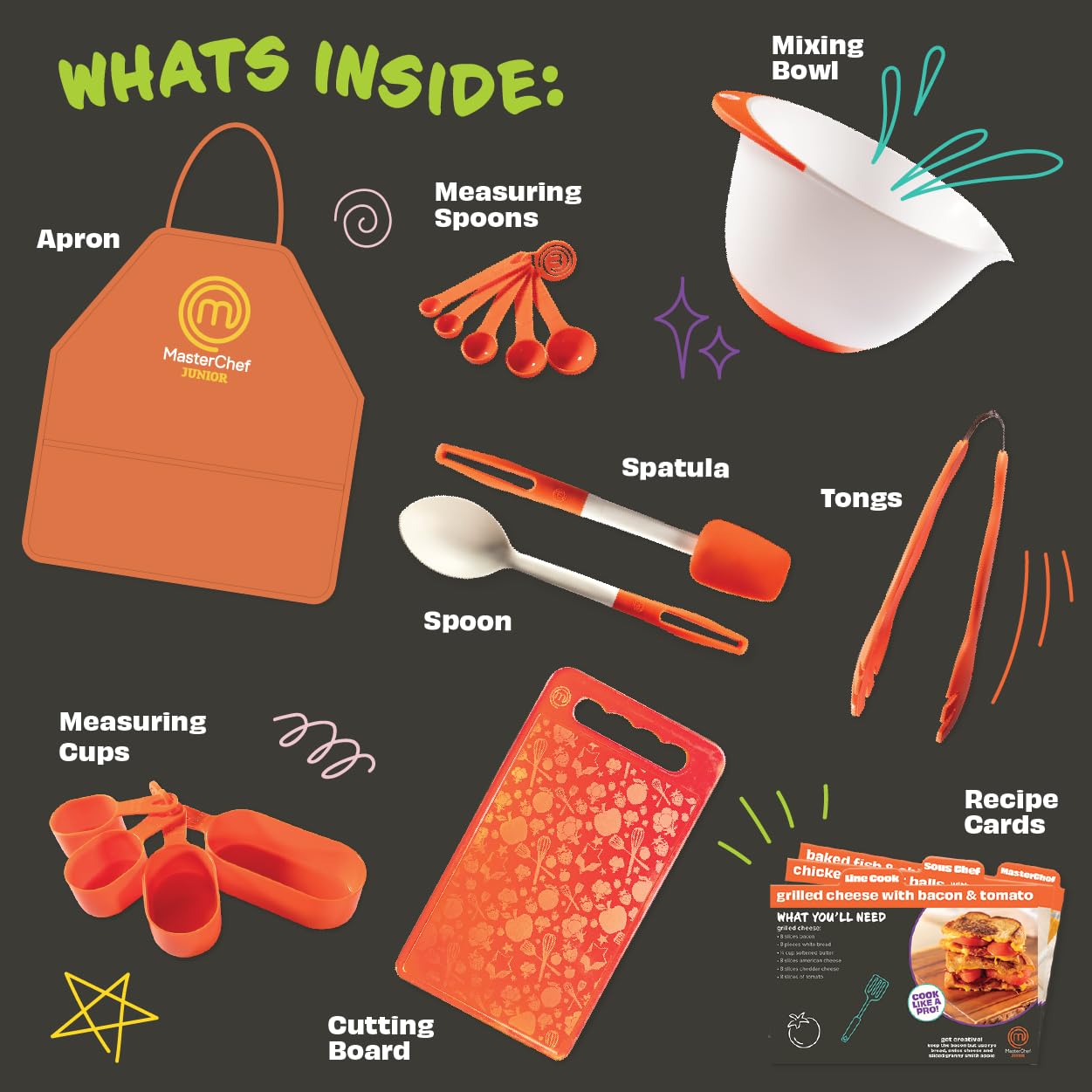 MasterChef Junior mixing bowl for batters and salads with confident stirring.