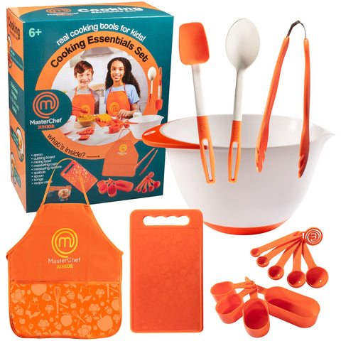MasterChef Junior tongs enabling easy turning for small hands.