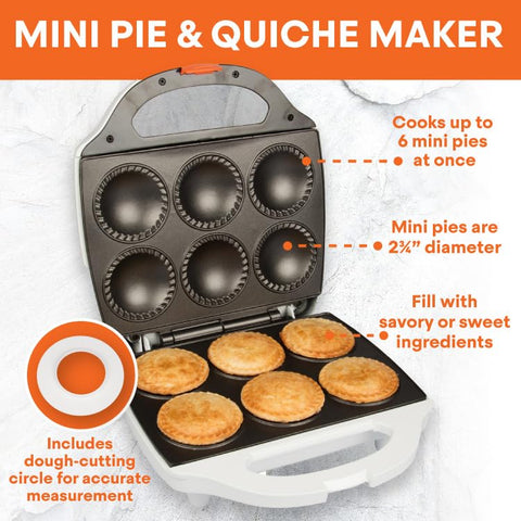 Non-stick interior releases pies cleanly for quick cleanup