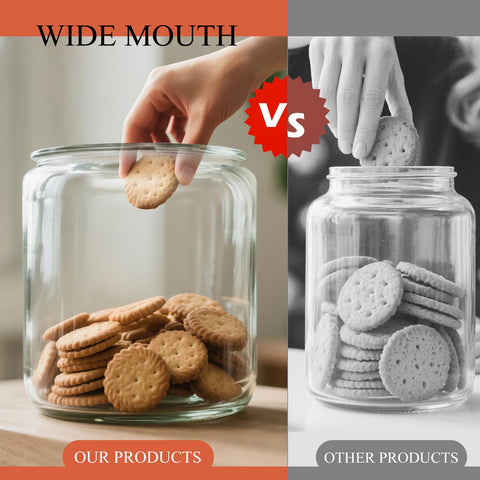 MASTERTOP clear glass jar highlights contents for quick pantry checks.