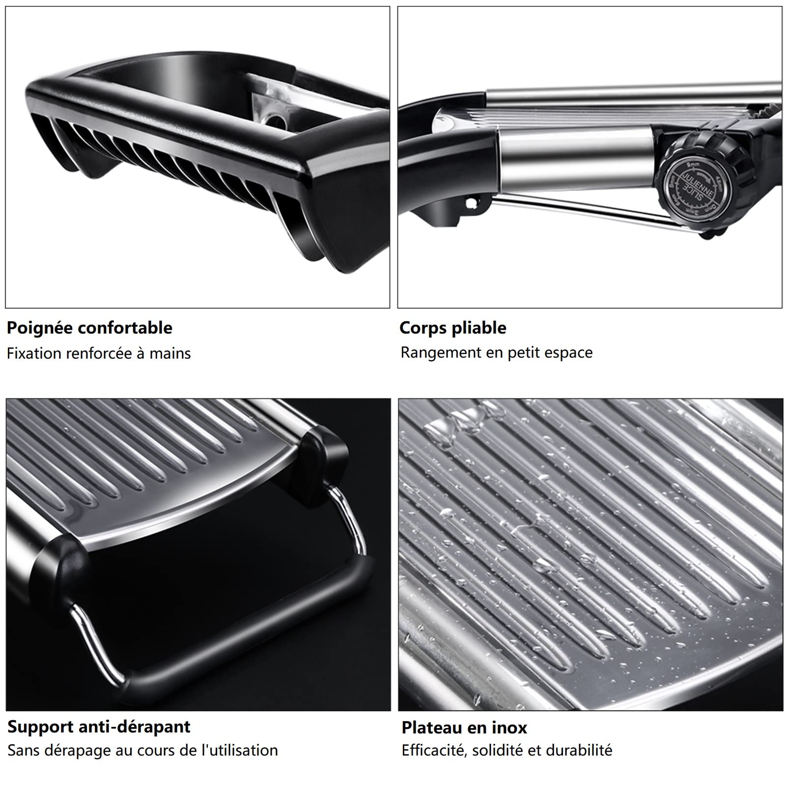 MASTERTOP non-slip feet and handle keep stability on flat surfaces.