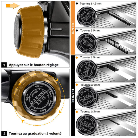MASTERTOP pusher protects hands during safe mandoline operation.