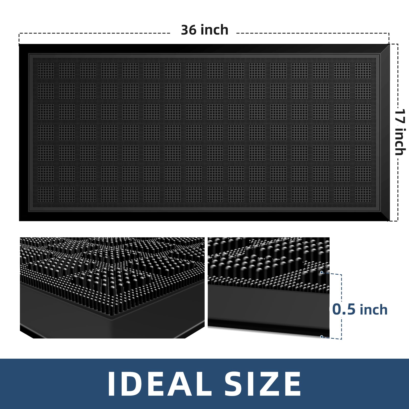 MATALL kitchen mat with soft bristle surface for barefoot comfort.