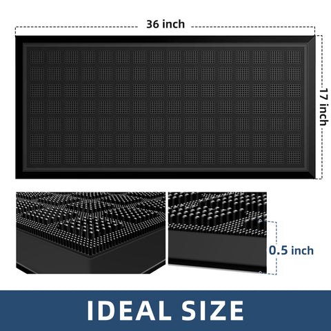 MATALL kitchen mat with soft bristle surface for barefoot comfort.