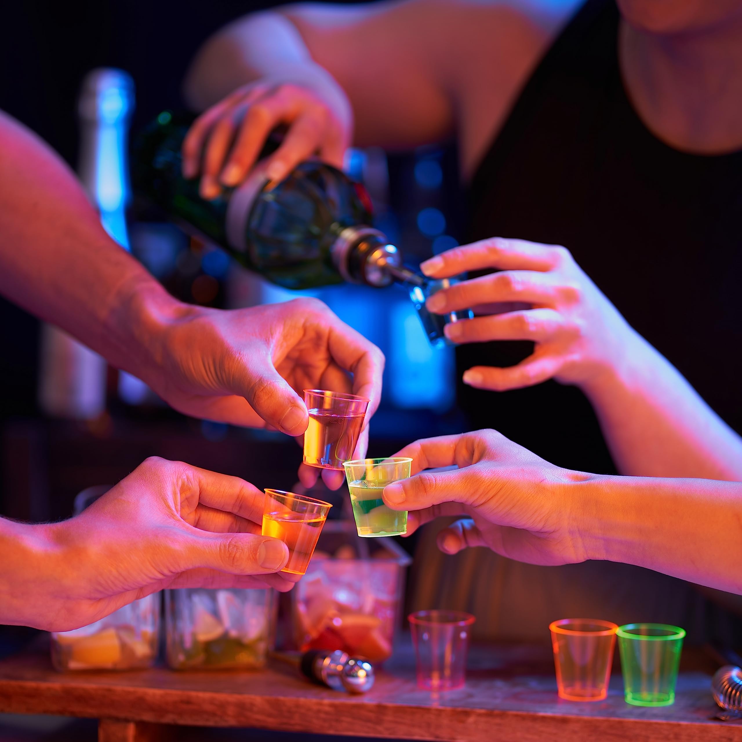 MATANA 150-pack neon shot glasses for weddings and catering