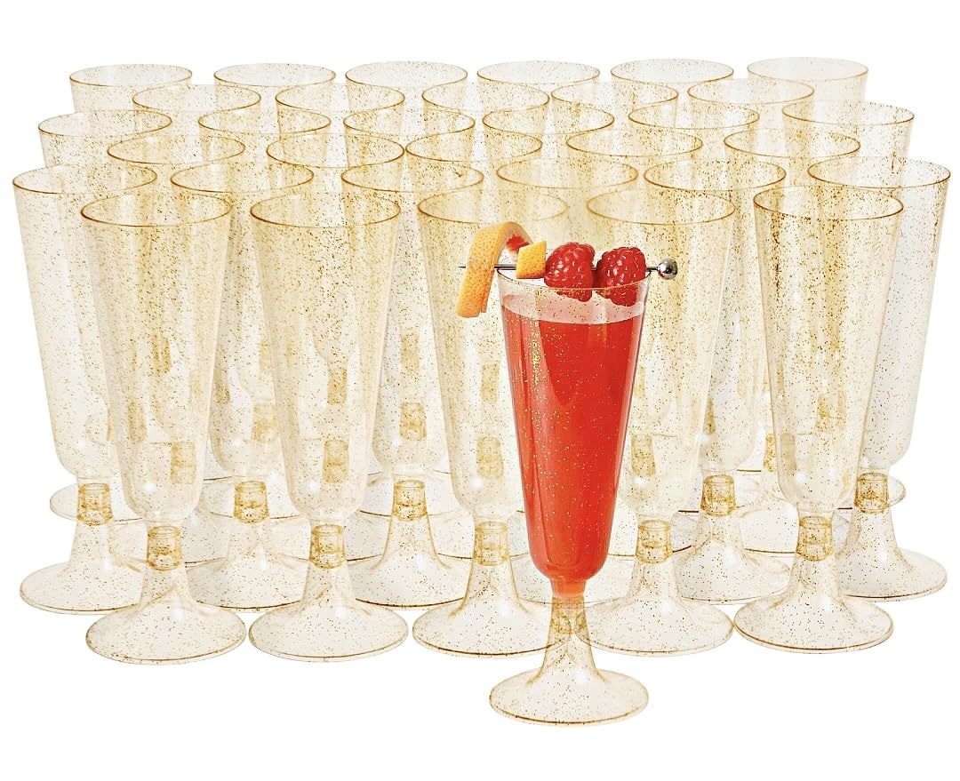 Matana 50 flute with gold glitter for elegant weddings and celebrations.
