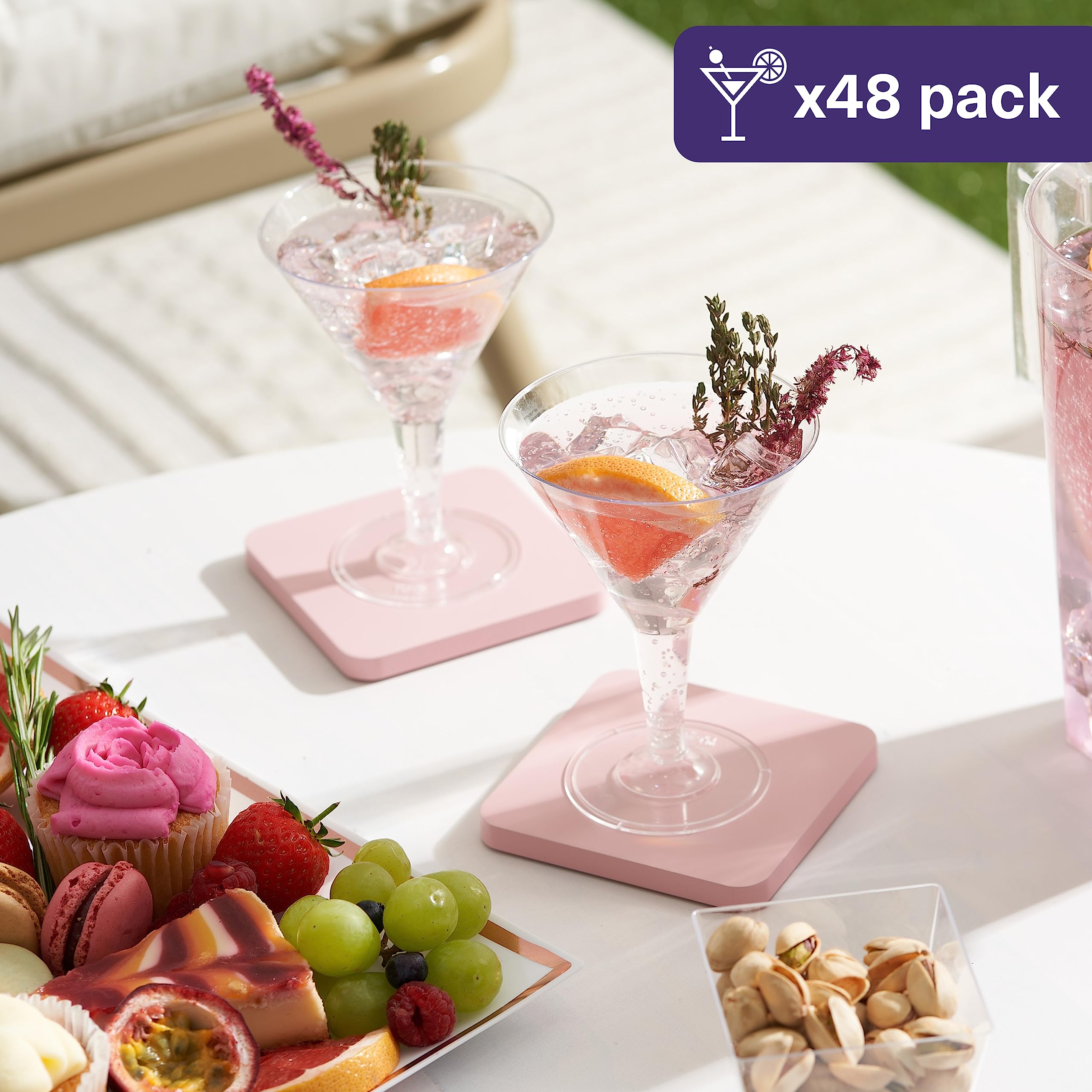 MATANA clear plastic martini glasses with modern design for elegant serving